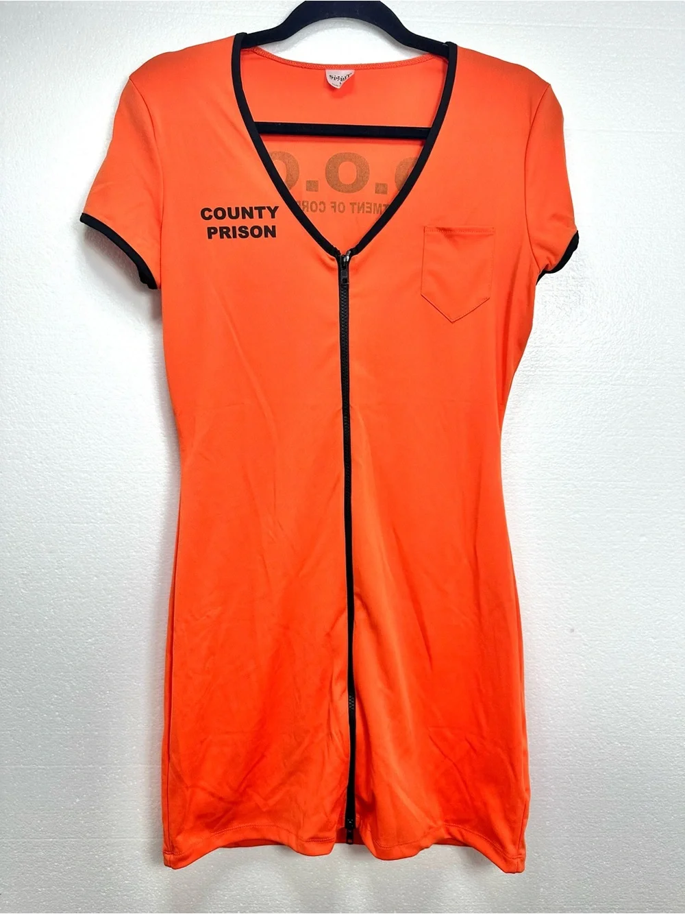 Spirit Halloween Locked Up County Prison Zip Dress L - Picture 3 of 9